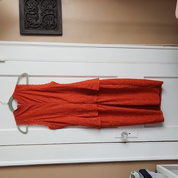 ORANGE SPARK NICOLE BY NICOLE MILLER LACE DRESS SIZE LARGE NEW WITH TAG 2 - Picture 7 of 9